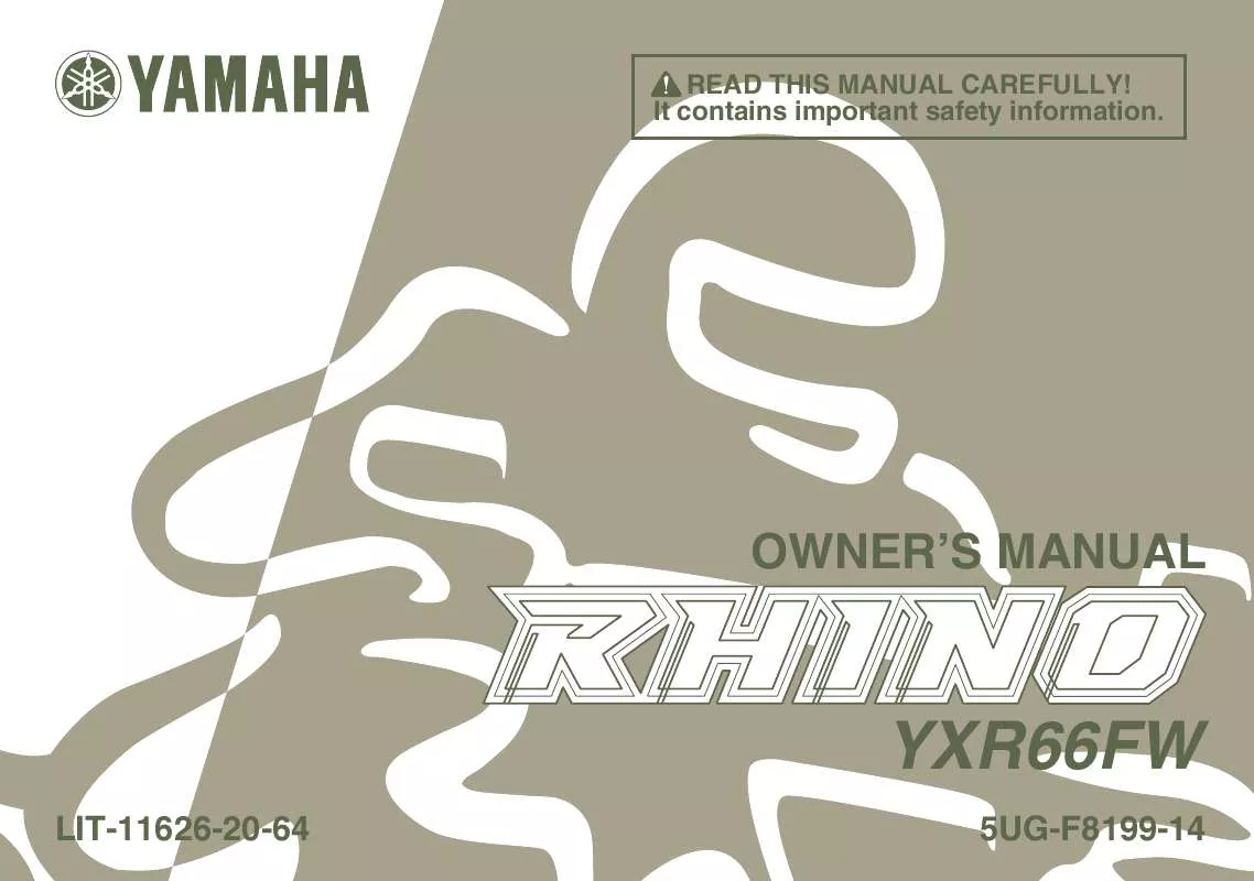Mode d'emploi YAMAHA RHINO 660 AUTO. 4X4-2007