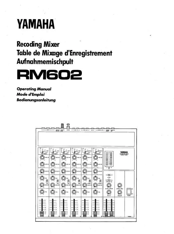 Mode d'emploi YAMAHA RM602