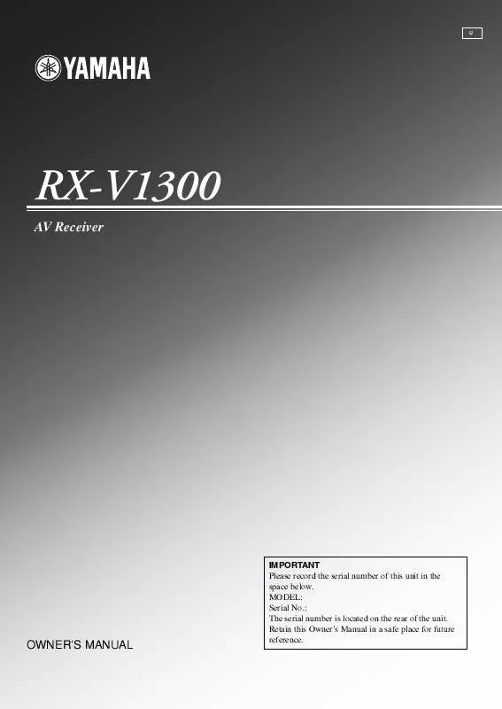 Mode d'emploi YAMAHA RX-V1300