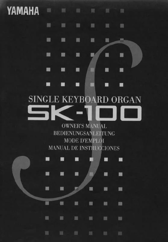 Mode d'emploi YAMAHA SK100E