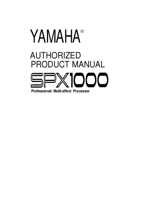 Mode d'emploi YAMAHA SPX1000
