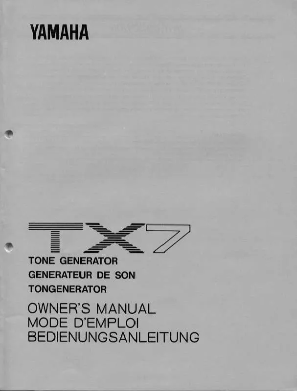 Mode d'emploi YAMAHA TX7E1