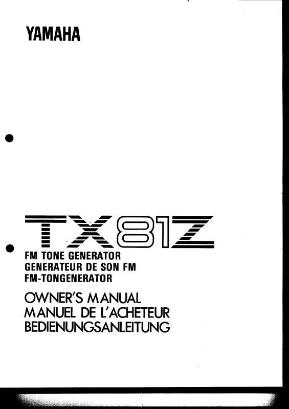 Mode d'emploi YAMAHA TX81Z