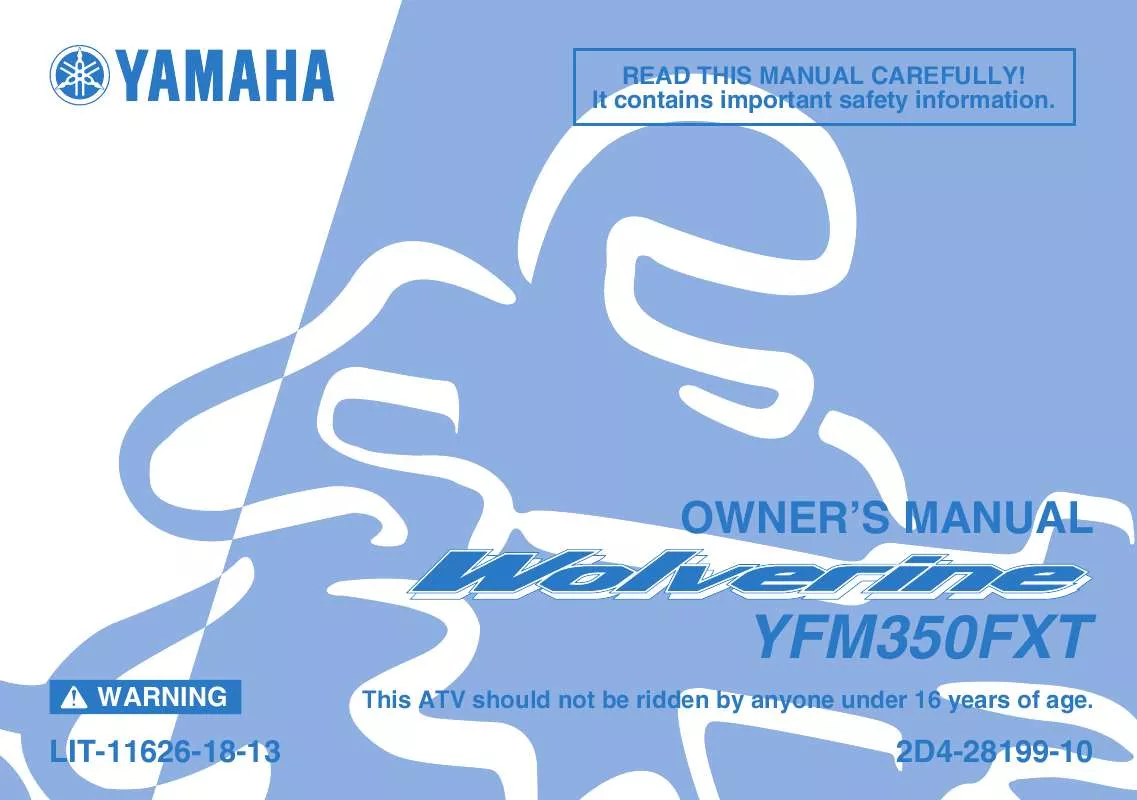 Mode d'emploi YAMAHA WOLVERINE 350 4X4-2005