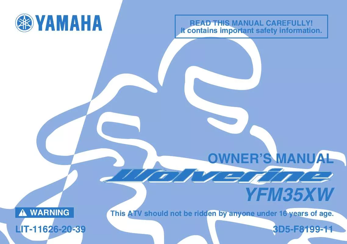 Mode d'emploi YAMAHA WOLVERINE 350-2007