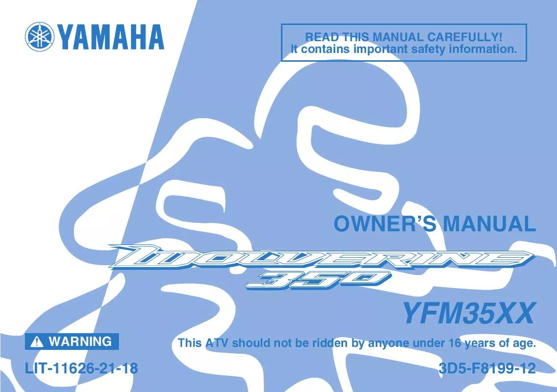 Mode d'emploi YAMAHA WOLVERINE 350-2008