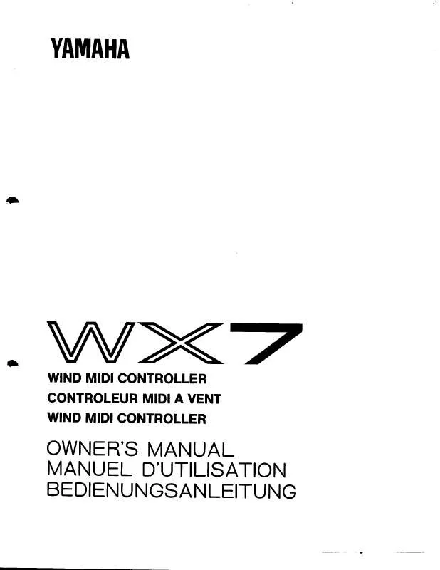 Mode d'emploi YAMAHA WX7