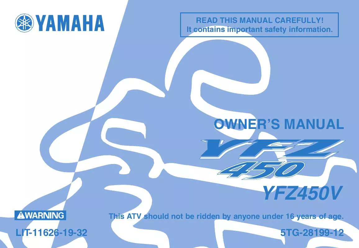 Mode d'emploi YAMAHA YFZ450 BILL BALLANCE EDITION-2006