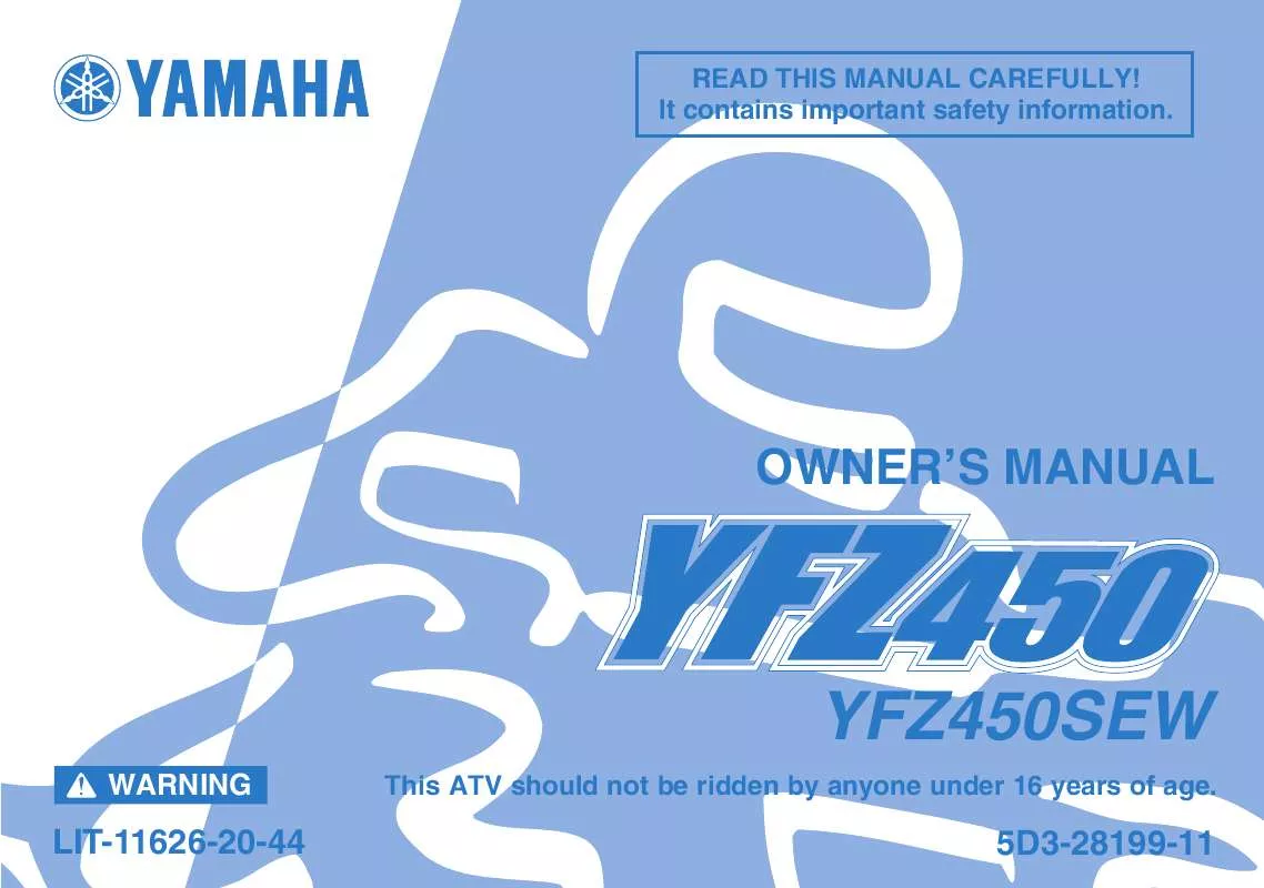 Mode d'emploi YAMAHA YFZ450 SE-2007
