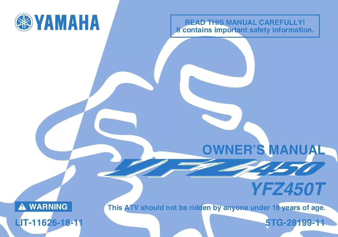 Mode d'emploi YAMAHA YFZ450-2005