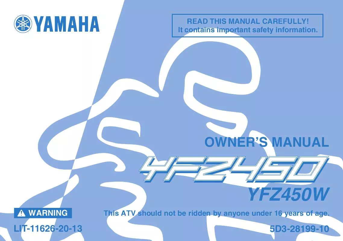 Mode d'emploi YAMAHA YFZ450-2007