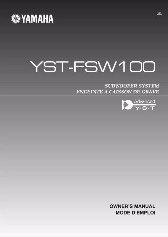 Mode d'emploi YAMAHA YST-FSW100