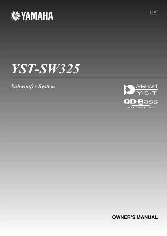 Mode d'emploi YAMAHA YST-SW325