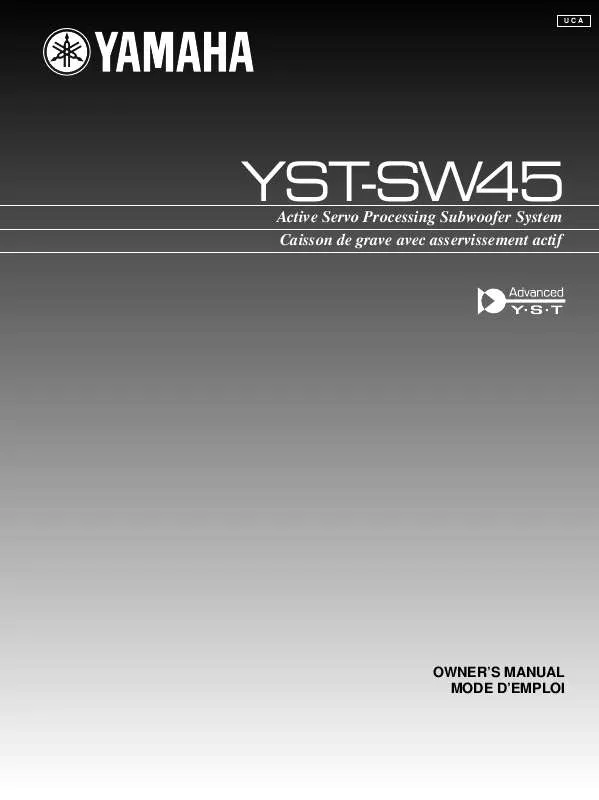 Mode d'emploi YAMAHA YST-SW45