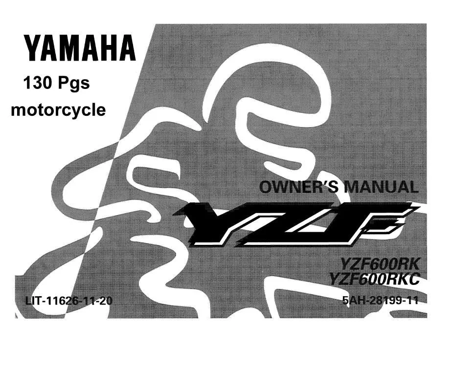 Mode d'emploi YAMAHA YZF-600R-1998