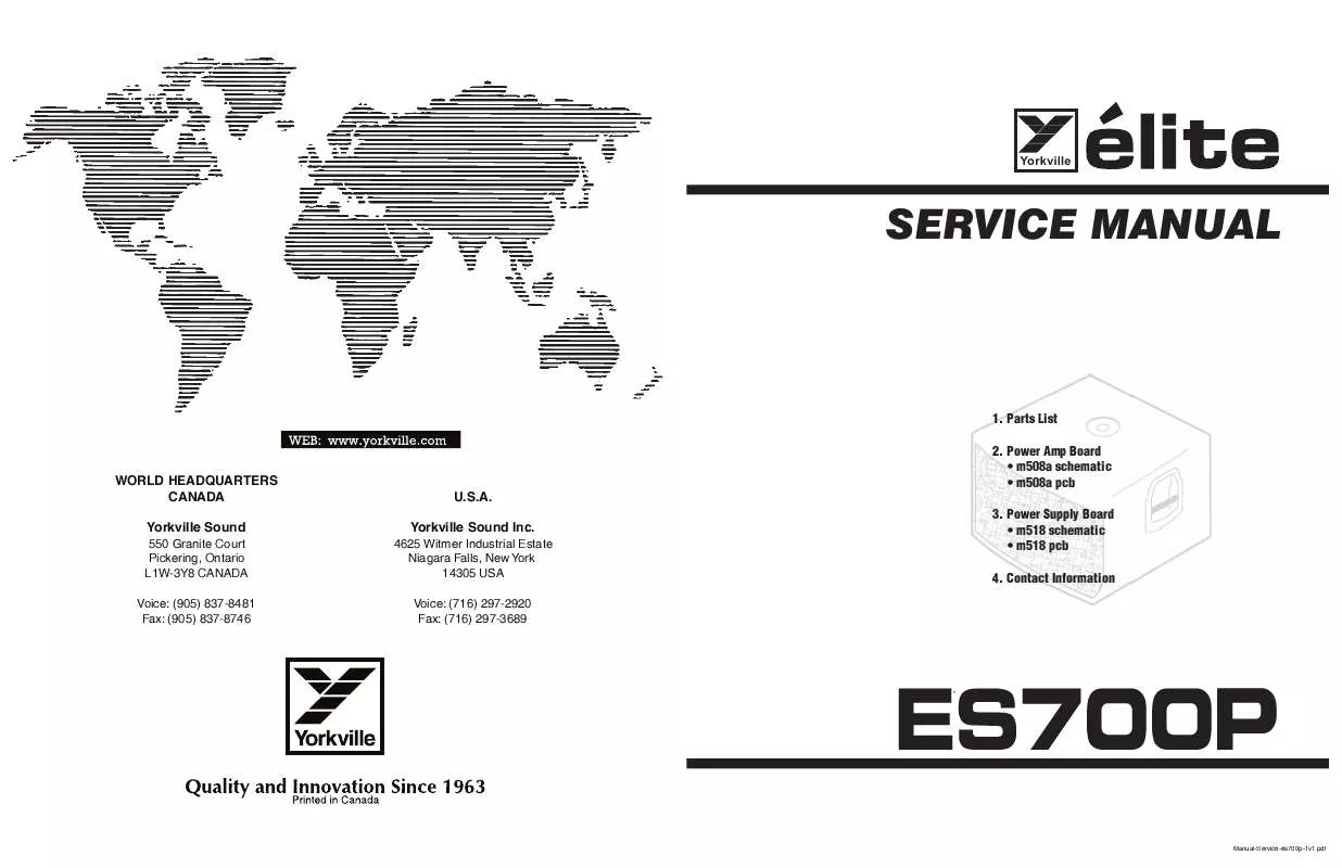 Mode d'emploi YORKVILLE ES700P