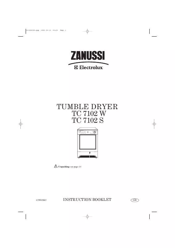 Mode d'emploi ZANKER TC7102W