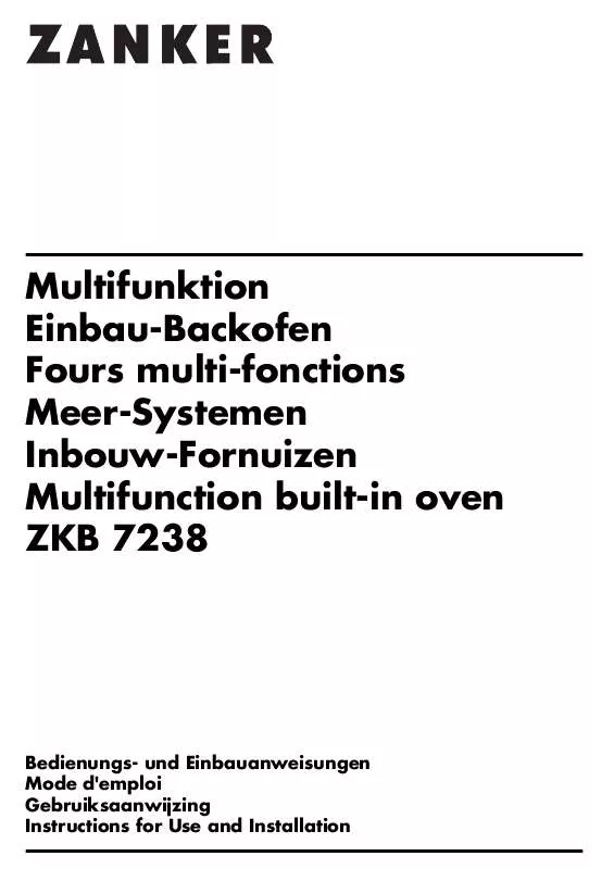 Mode d'emploi ZANKER ZKB7238S