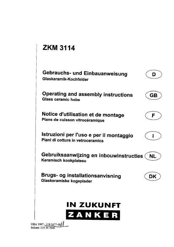 Mode d'emploi ZANKER ZKM3114KW