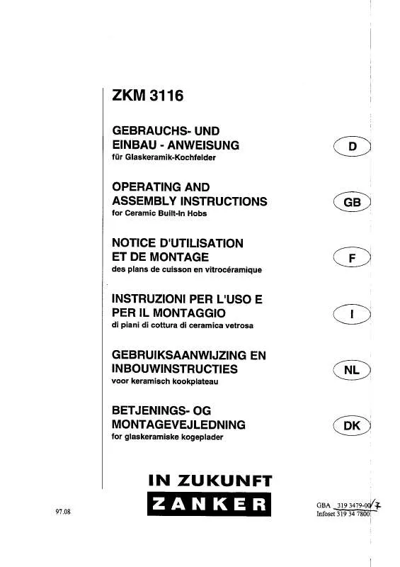 Mode d'emploi ZANKER ZKM3116KF