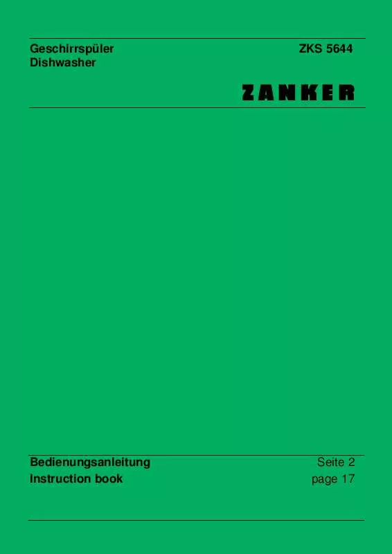 Mode d'emploi ZANKER ZKS5644S