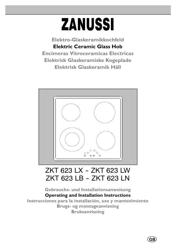 Mode d'emploi ZANUSSI ZKT623LB
