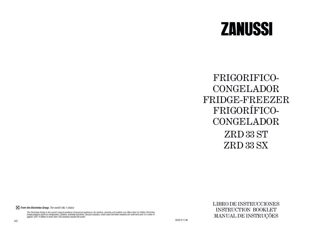 Mode d'emploi ZANUSSI ZRD33SX