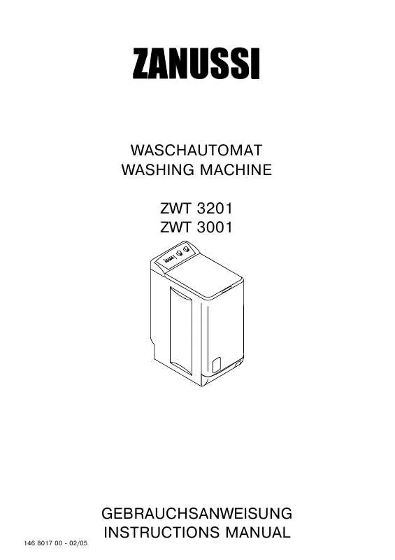 Mode d'emploi ZANUSSI ZWT3201