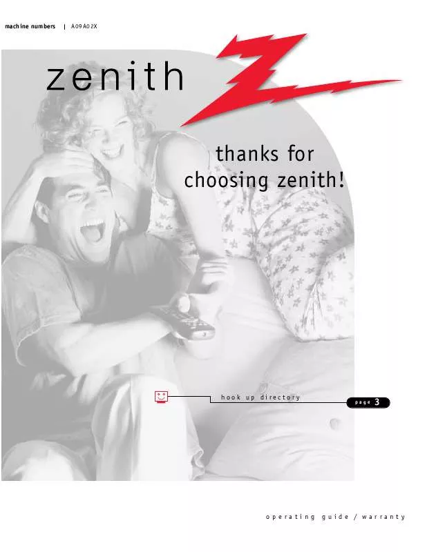 Mode d'emploi ZENITH A09A02X