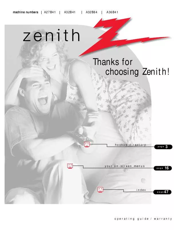 Mode d'emploi ZENITH A27B41