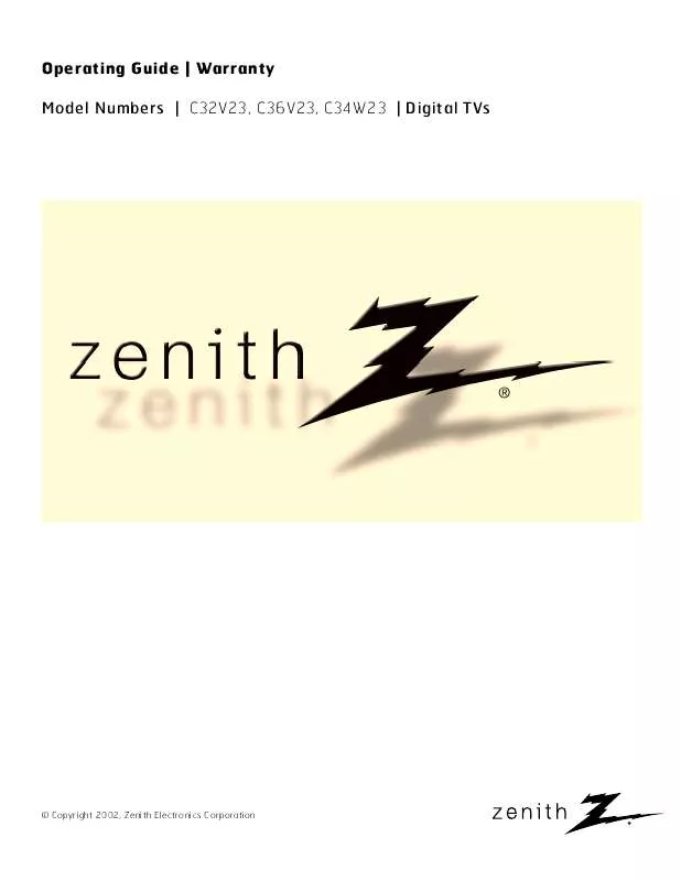 Mode d'emploi ZENITH C34W23