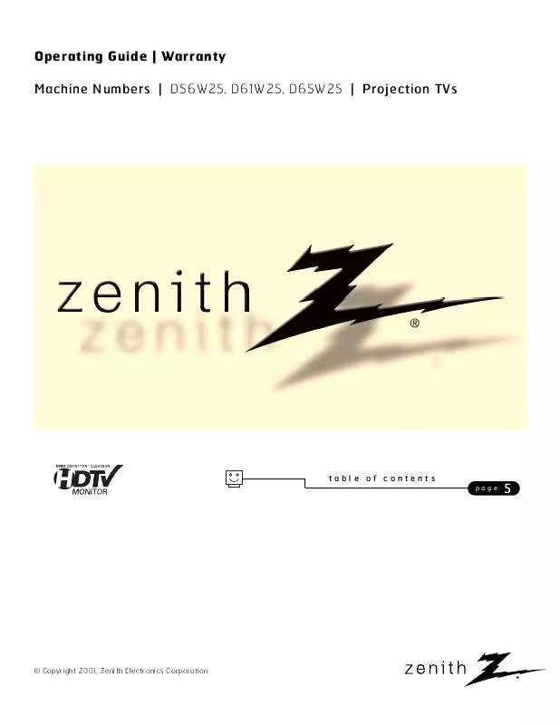 Mode d'emploi ZENITH D56W25