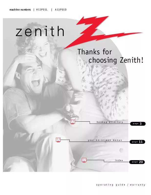 Mode d'emploi ZENITH H13P01L