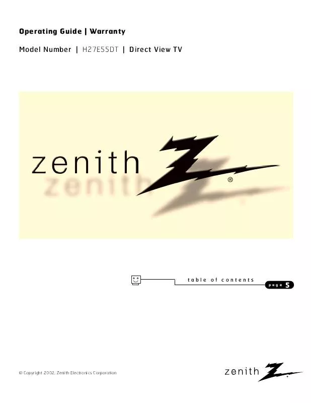 Mode d'emploi ZENITH H27E55DT