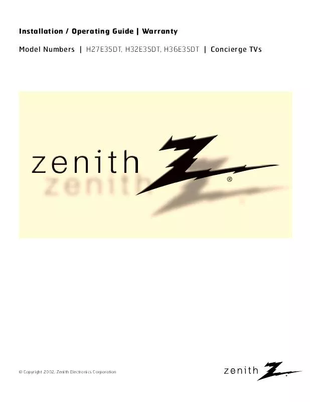 Mode d'emploi ZENITH H32E35DT