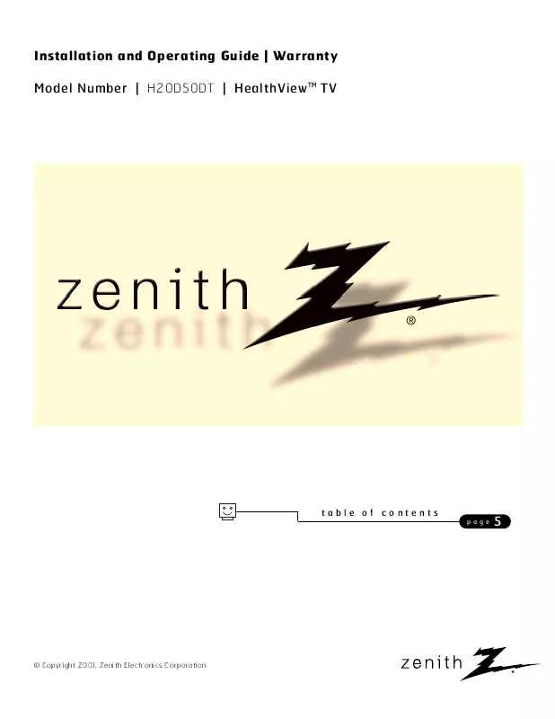 Mode d'emploi ZENITH HE20D50DT