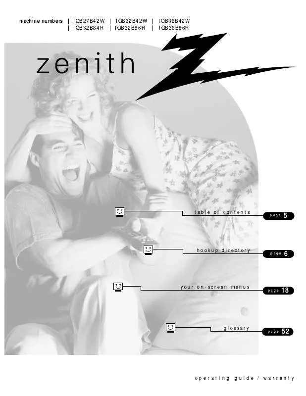 Mode d'emploi ZENITH IQB32B42W