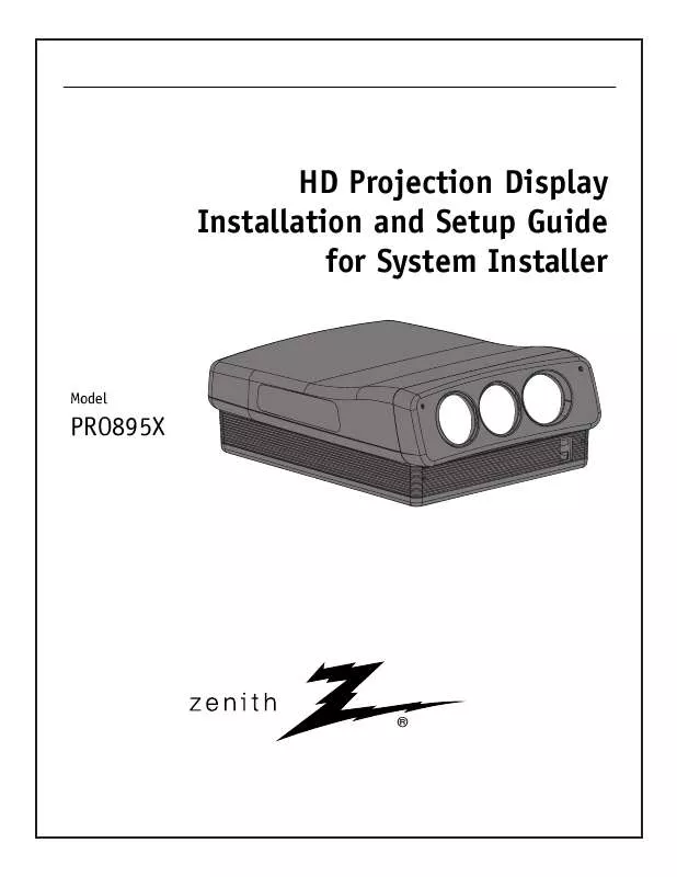 Mode d'emploi ZENITH PRO895X