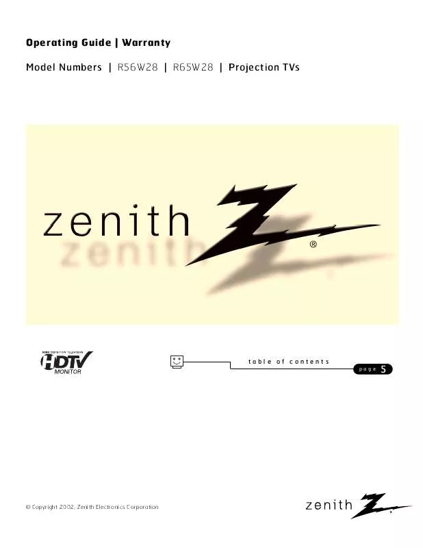Mode d'emploi ZENITH R65W28
