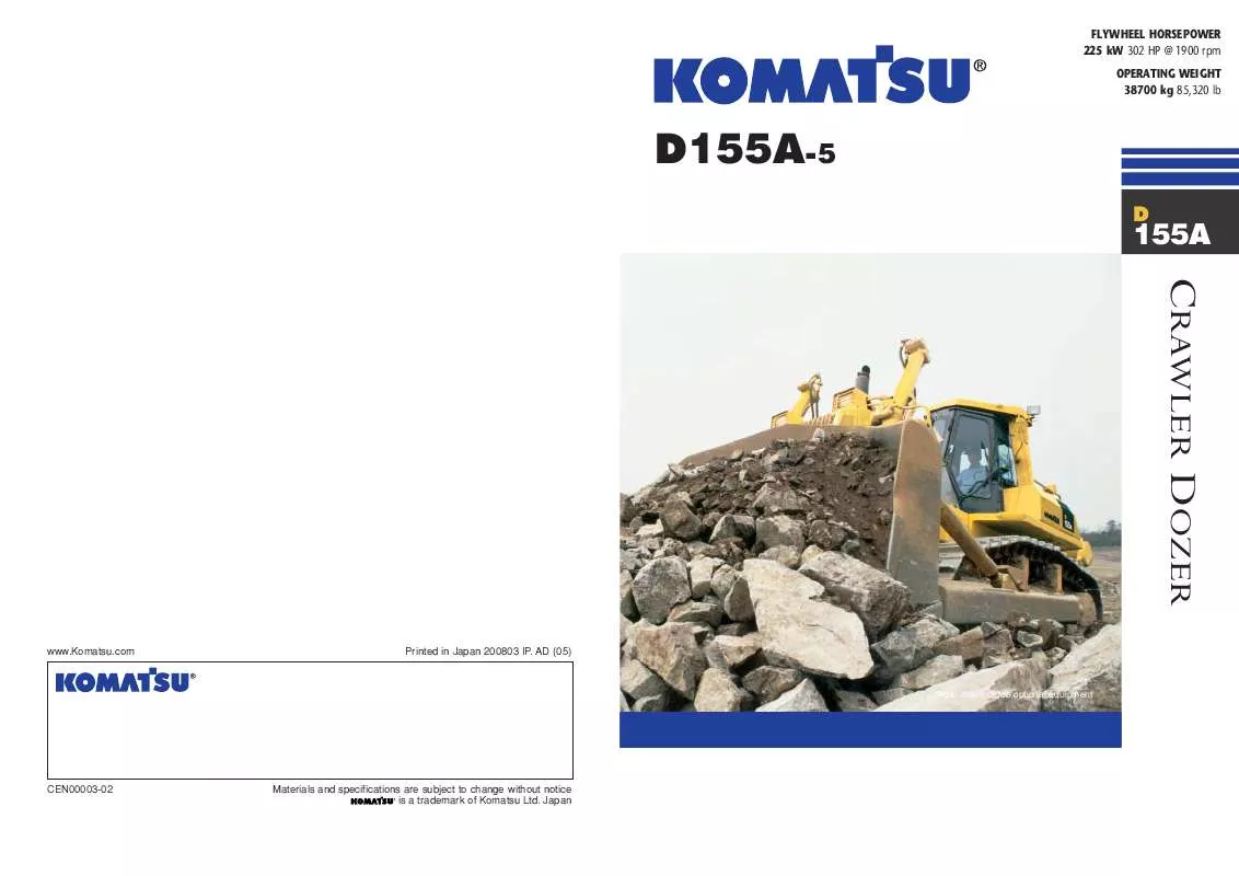 Mode d'emploi ZENOAH KOMATSU D155A-5