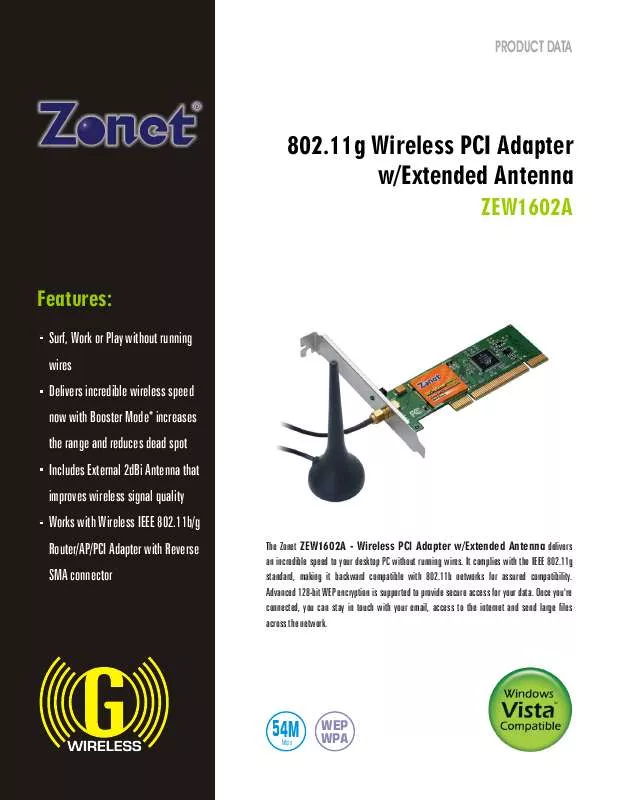 Mode d'emploi ZONET ZEW1602A