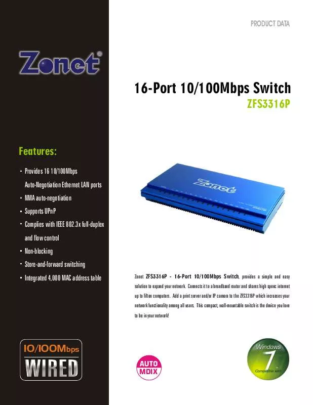 Mode d'emploi ZONET ZFS3316P