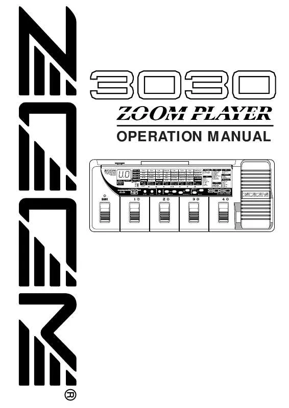 Mode d'emploi ZOOM 3030 ZOOM PLAYER