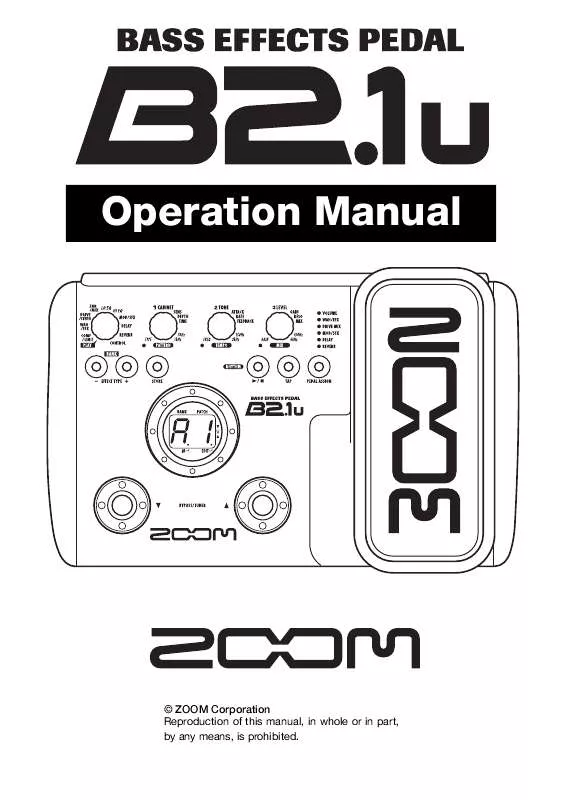 Mode d'emploi ZOOM B2.1U