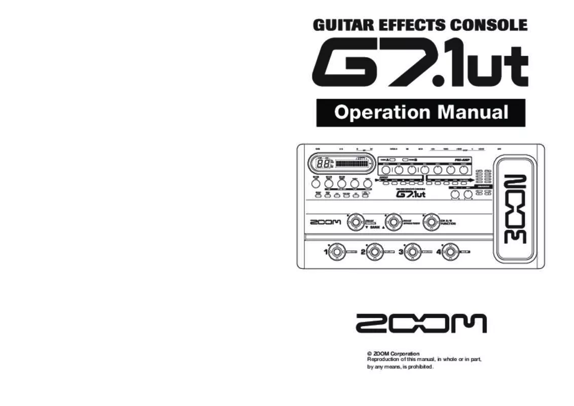 Mode d'emploi ZOOM G71UT