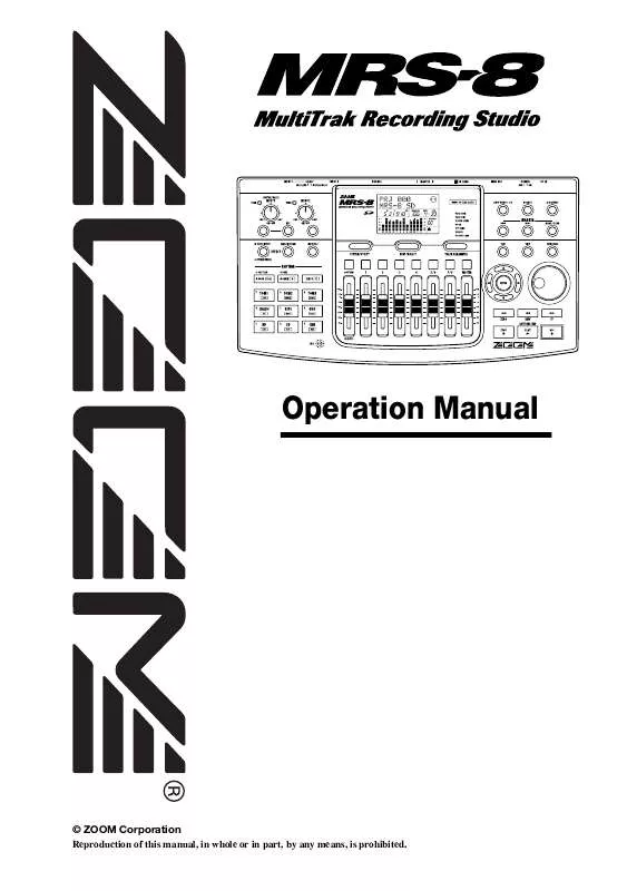 Mode d'emploi ZOOM MRS-8