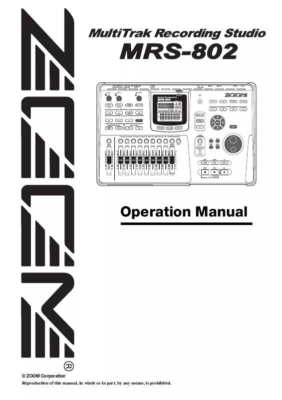 Mode d'emploi ZOOM MRS-802