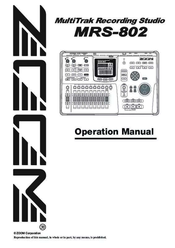 Mode d'emploi ZOOM MRS802