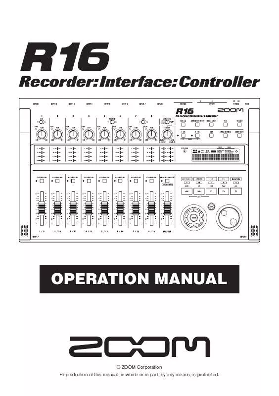 Mode d'emploi ZOOM R16