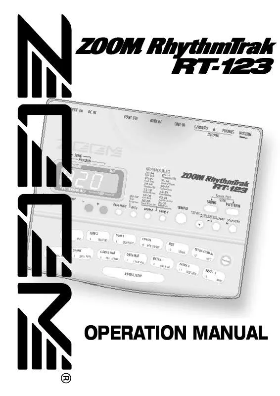 Mode d'emploi ZOOM RT-123